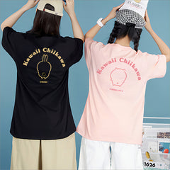 可愛いキャラ ゆるかわ トップス 肖像 ユニセックス 半袖Tシャツ