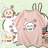 可愛いキャラ ゆるかわ トップス シェフ ユニセックス 半袖Tシャツ
