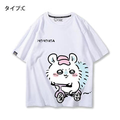 可愛いキャラ ゆるかわ トップス 日常(笑)ユニセックス 半袖Tシャツ