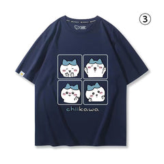 可愛いキャラ ゆるかわ トップス ポーズを取る ユニセックス 半袖Tシャツ