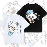 可愛いキャラ ゆるかわ トップス 食いしん坊 ユニセックス 半袖Tシャツ