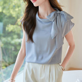 ビッグリボン ショルダー フレンチ レディース ブラウス