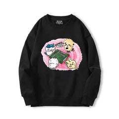 可愛いキャラ ゆるかわ トップス 麻雀バトル ユニセックス 長袖 スウェット