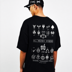ライダーモチーフ トップス 2タイプのプリントデザイン ユニセックス 半袖Tシャツ