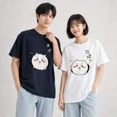 可愛いキャラ ゆるかわ トップス 興奮した気持ち ユニセックス 半袖Tシャツ