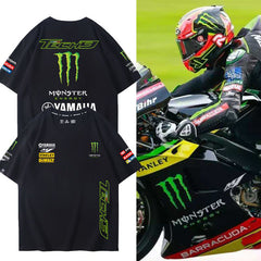 バイカースタイル トップス レーシングロゴ クール系 ユニセックス 半袖Tシャツ