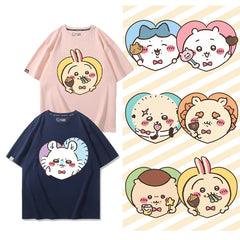 可愛いキャラ ゆるかわ トップス 美味しい料理 ユニセックス 半袖Tシャツ