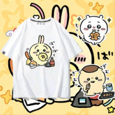 可愛いキャラ ゆるかわ トップス もぐもぐ戦士 ユニセックス 半袖Tシャツ