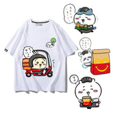 可愛いキャラ ゆるかわ トップス 勤め人 ユニセックス 半袖Tシャツ