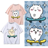 可愛いキャラ ゆるかわ トップス キックボード ユニセックス 半袖Tシャツ