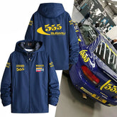 バイカースタイル アウター スポンサー風プリント 555 メンズ 防風 防寒 レーシングジャケット