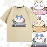 可愛いキャラ ゆるかわ トップス 勤め人 ユニセックス 半袖Tシャツ