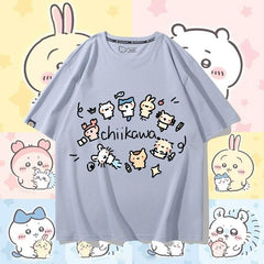 可愛いキャラ ゆるかわ トップス 友達と一緒 ユニセックス 半袖Tシャツ