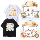 可愛いキャラ ゆるかわ トップス ピク楽しいひととき ユニセックス 半袖Tシャツ