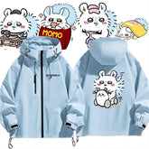 可愛いキャラ ゆるかわ ジャケット 楽しい生活 防風 防寒 ユニセックス プリント カジュアル アウター