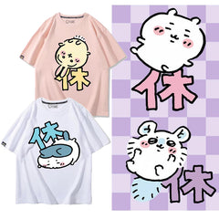 可愛いキャラ ゆるかわ トップス 休日 ユニセックス 半袖Tシャツ