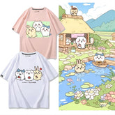 可愛いキャラ ゆるかわ トップス ゆったりとした生活 ユニセックス 半袖Tシャツ