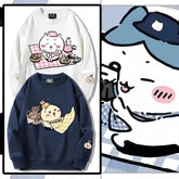 可愛いキャラ ゆるかわ トップス ピクニック ユニセックス 長袖 スウェット