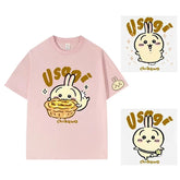 可愛いキャラ ゆるかわ トップス 食いしん坊 ユニセックス 半袖Tシャツ