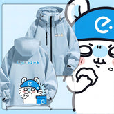 可愛いキャラ ゆるかわ ジャケット 食いしん坊 防風 防寒 ユニセックス プリント カジュアル アウター