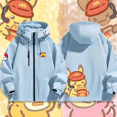 可愛いキャラ ゆるかわ ジャケット マクドの店員 防風 防寒 ユニセックス プリント カジュアル アウター