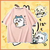 可愛いキャラ ゆるかわ トップス 食いしん坊の日常 ユニセックス 半袖Tシャツ