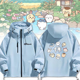 可愛いキャラ ゆるかわ ジャケット 家族写真 防風 防寒 ユニセックス プリント カジュアル アウター