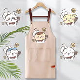 可愛いキャラ ゆるかわ 料理シェフ 防水 防油 手拭きタオル付き エプロン