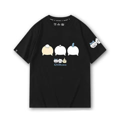 可愛いキャラ ゆるかわ トップス お尻を振る ユニセックス 半袖Tシャツ