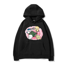 可愛いキャラ ゆるかわ トップス 麻雀バトル ユニセックス 長袖 パーカー