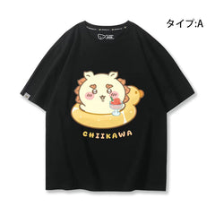 可愛いキャラ ゆるかわ トップス 浮き輪 ユニセックス 半袖Tシャツ