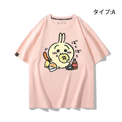 可愛いキャラ ゆるかわ トップス もぐもぐ戦士 ユニセックス 半袖Tシャツ