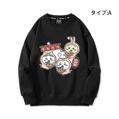 可愛いキャラ ゆるかわ トップス とんこつラーメン ユニセックス 長袖 スウェット