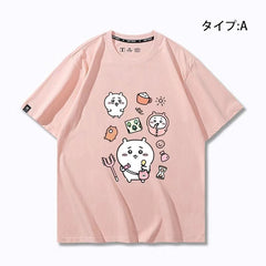 可愛いキャラ ゆるかわトップス 笑える日常 ユニセックス 半袖Tシャツ