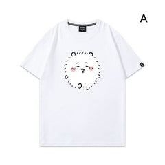 可愛いキャラ ゆるかわ トップス 毛が逆立った表情 ユニセックス 半袖Tシャツ