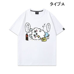 可愛いキャラ ゆるかわ トップス 楽しむ ユニセックス 半袖Tシャツ