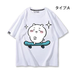 可愛いキャラ ゆるかわ トップス キックボード ユニセックス 半袖Tシャツ