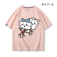 可愛いキャラ ゆるかわ トップス 楽しい時間 ユニセックス 半袖Tシャツ