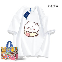 可愛いキャラ ゆるかわ トップス カップ ユニセックス 半袖Tシャツ