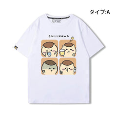 可愛いキャラ ゆるかわ トップス 楽しい時間 ユニセックス 半袖Tシャツ