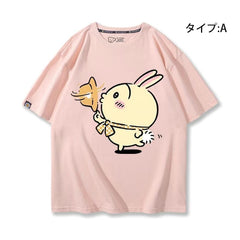 可愛いキャラ ゆるかわ トップス 遠足 ユニセックス 半袖Tシャツ