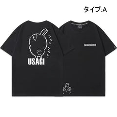 可愛いキャラ ゆるかわ トップス 歌を歌う ユニセックス 半袖Tシャツ