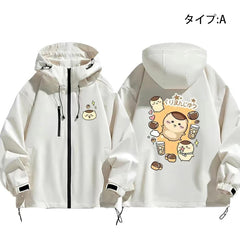 可愛いキャラ ゆるかわ ジャケット 楽しい週末 ユニセックス プリント カジュアル アウター