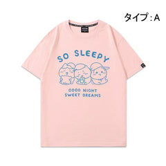 可愛いキャラ ゆるかわ トップス SO SLEEPY ユニセックス 半袖Tシャツ
