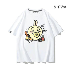 可愛いキャラ ゆるかわ トップス もぐもぐ戦士 ユニセックス 半袖Tシャツ