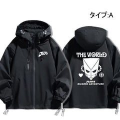 スタンド使い イラスト トップス スタンドパワー フード付き メンズ 防風ジャケット