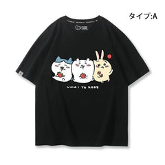 可愛いキャラ ゆるかわ トップス ゆったりとした生活 ユニセックス 半袖Tシャツ