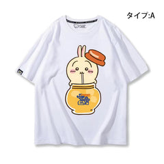 可愛いキャラ ゆるかわ トップス 美食 ユニセックス 半袖Tシャツ
