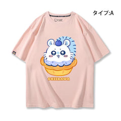 可愛いキャラ ゆるかわ トップス エッグタルト ユニセックス 半袖Tシャツ