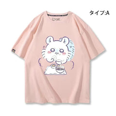 可愛いキャラ ゆるかわ トップス お昼の時間 ユニセックス 半袖Tシャツ